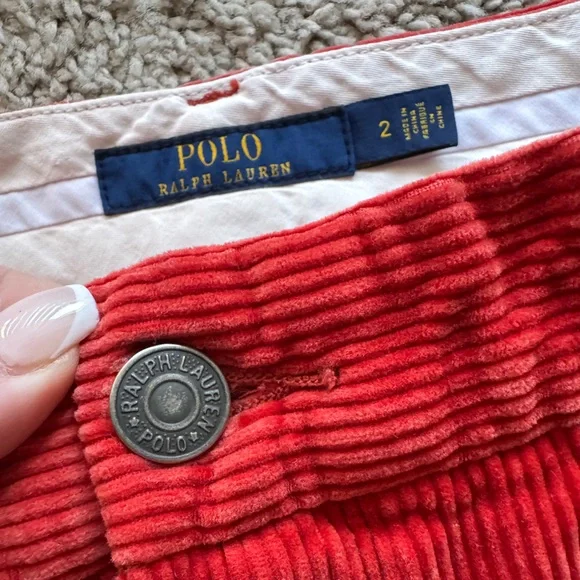 Polo Ralph Lauren Corduroy Trousers- orangey salmon colored (pants) - Picture 5 of 7